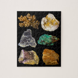 Mineralien - Kupfergeode Mica Malachite Amethyst Puzzle