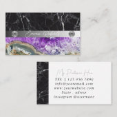 Mineralischer Lila Amethyst Kristallquartz Texturb Visitenkarte (Vorne/Hinten)