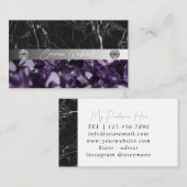 Mineralischer Lila Amethyst Kristallquartz Texturb Visitenkarte (Vorne/Hinten)