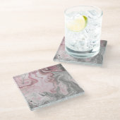 Mineralischwasser Glasuntersetzer (Schrägansicht)