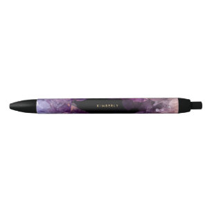 Mineralmonogrammname des lila amethyst Edelsteins Kugelschreiber