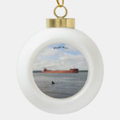 Minerball oder Schneeflockenschmuck Keramik Kugel-Ornament (Vorderseite)