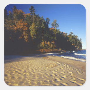 Miners Beach im Pictured Rocks National Quadratischer Aufkleber