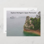 Miners Castle auf der Oberen Halbinsel von Michiga Postkarte (Vorne/Hinten)