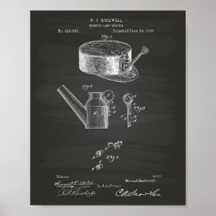 Miners Lamp Holder 1890 Patent Art Chalkboard Poster