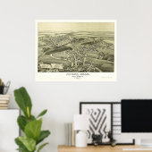 Miner's Mills, PA Panorama Karte - 1892 Poster (Heimbüro)