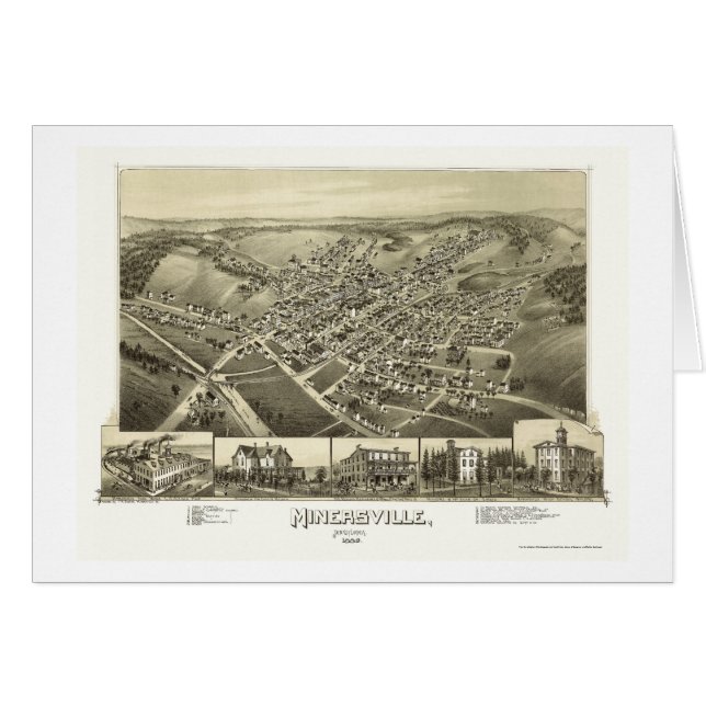 Minersville, panoramische Karte PAs - 1889 (Vorderseite (Horizontal))