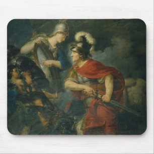 Minerva, der ihr Neid im Polierschild zeigt Mousepad