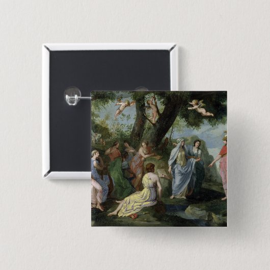 Minerva mit den Musen Button (Vorne & Hinten)