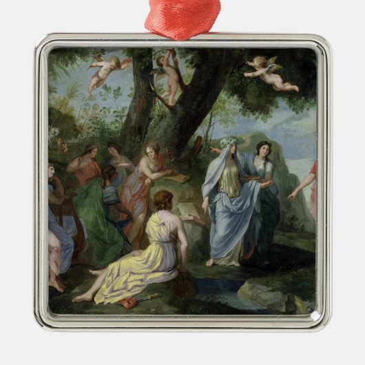 Minerva mit den Musen Ornament Aus Metall (Vorne)