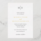 Minerva Modern Elegante Wedding Save the Date Folieneinladung (Vorderseite)