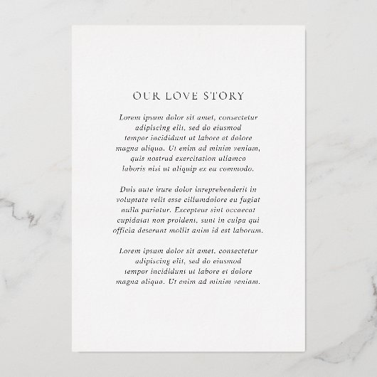 Minerva Modern Elegante Wedding Save the Date Folieneinladung (Rückseite)