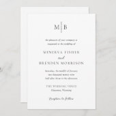Minerva Moderne Elegante Hochzeit Einladung (Vorne/Hinten)