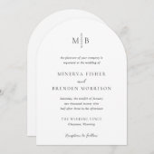 Minerva Moderne Elegante Hochzeit Einladung (Vorne/Hinten)