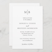 Minerva Moderne Elegante Hochzeit Save The Date (Vorne/Hinten)