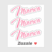 Minerva Name hübsche dekorative Skripte Schriftart Aufkleber (Blatt)