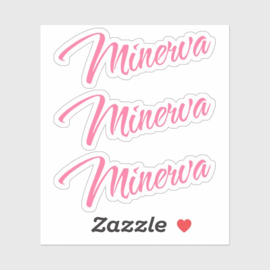 Minerva Name hübsche dekorative Skripte Schriftart Aufkleber (Blatt)