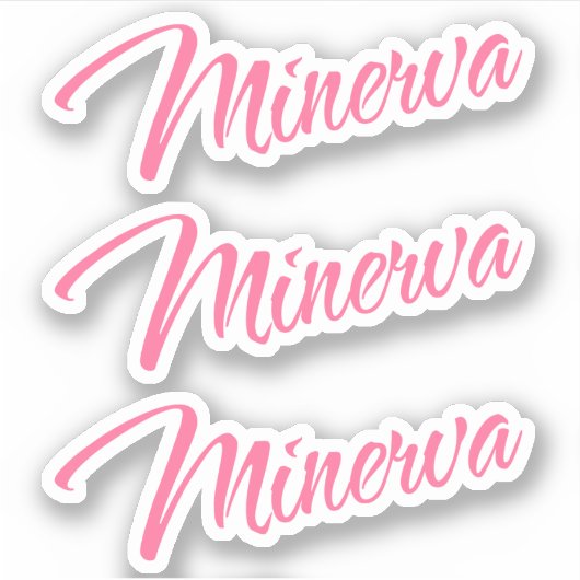 Minerva Name hübsche dekorative Skripte Schriftart Aufkleber (Vorderseite)