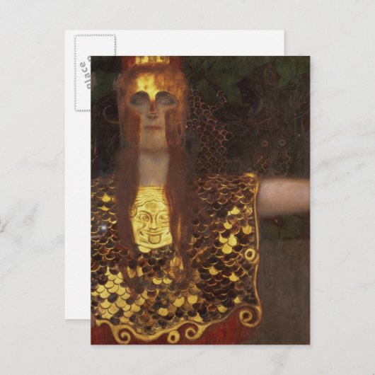Minerva oder Pallas Athena Postkarte (Vorne/Hinten)