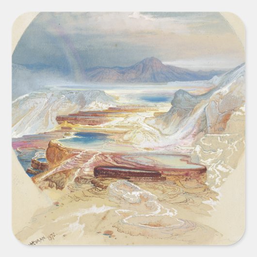 Minerva Terrace, Moran, 1872 Quadratischer Aufkleber (Vorderseite)