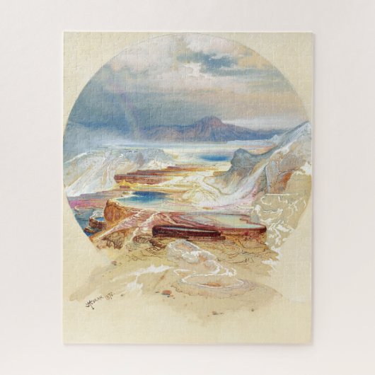 Minerva Terrace, Yellowstone von Thomas Moran Puzzle (Vertikal)