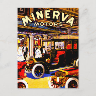 Minerva ~ Vintage belgische Automobilwerbung Postkarte