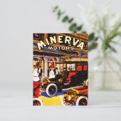 Minerva ~ Vintage belgische Kfz-Werbung Postkarte (Stehend Vorderseite)