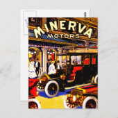 Minerva ~ Vintage belgische Kfz-Werbung Postkarte (Vorne/Hinten)