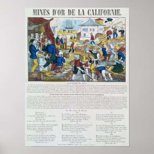 'Mines d'Or de la Californie' Poster (Vorne)
