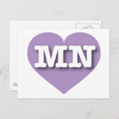 MInesota Lavender Heart - I Liebe MN Postkarte (Vorne/Hinten)