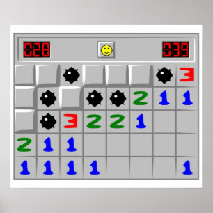 Minesweeper Windows XP Retro-Spiel Poster