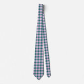 Ming and Melanie Plaid Blue Pink Neck Tie Krawatte (Vorderseite)