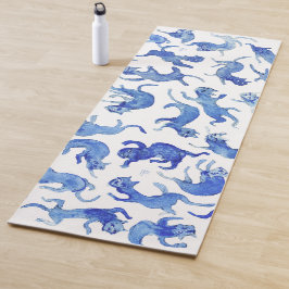 Ming Blaue Schwebende Katzen Yoga Mat Yogamatte