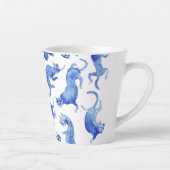 Ming-Stil Blaue Schwebende Katzen Latte Tasse (Rechts)