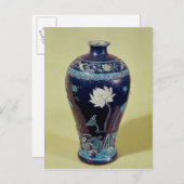 Ming Vase mit drei Farben Dekoration Postkarte (Vorne/Hinten)