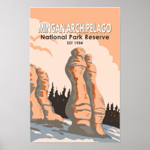 Mingan-Archipel-Nationalpark-Reservat Vintage Poster