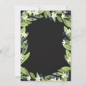 Minge Jingle Floral Blue Berries Weihnachtsfest Pa Einladung (Rückseite)