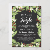 Minge Jingle Floral Red Berries Weihnachtsfest Par Einladung (Vorderseite)