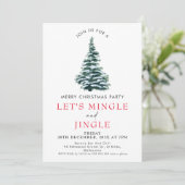 Mingle Jingle Christmas Tree Christmas Party  Einladung (Stehend Vorderseite)