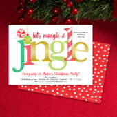 Mingle & Jingle Red Gold Niedliches Weihnachtsfest Einladung