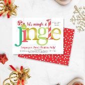 Mingle & Jingle Red Gold Niedliches Weihnachtsfest Einladung