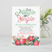 Mingle & Jingle Wasserfarbe Weihnachten Einladung (Stehend Vorderseite)