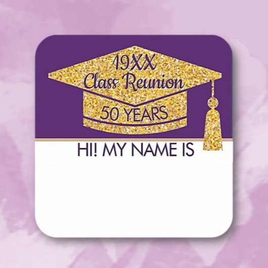 Mingle! Tragen Sie dieses Wiedersehen-Namensschild Quadratischer Aufkleber