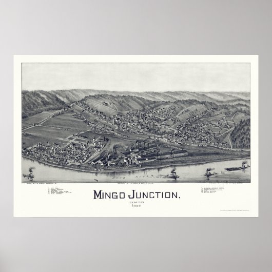 Mingo Junction, OH Panorama Karte - 1895 Poster (Vorne)