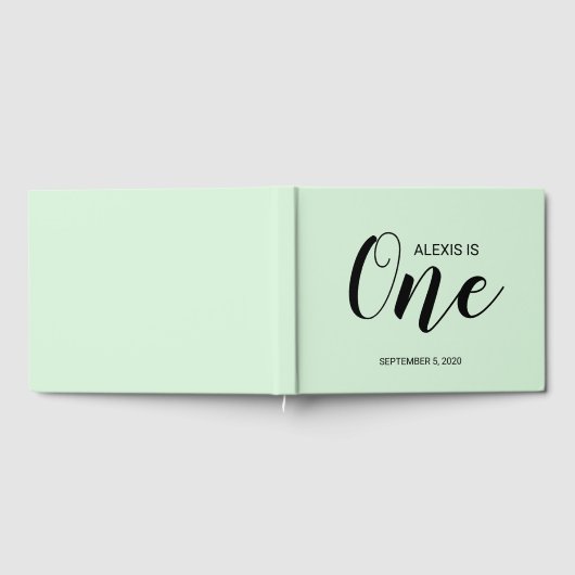 MinGreen Personalisiert First Geburtstag Gästebuch (Voll)
