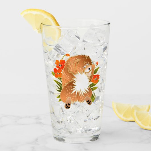 MINGSIE rot - 16 oz Glasdesign vorne & hinten Glas (Vorderseite Ice)