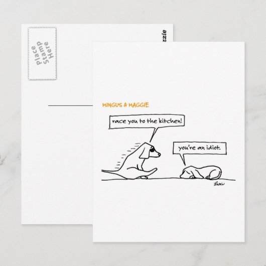 Mingus & Maggie >> Rasse Postkarte (Vorne/Hinten)