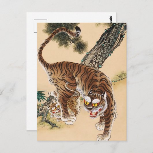Minhwa Korean Ugly Tiger Postkarte (Vorne/Hinten)