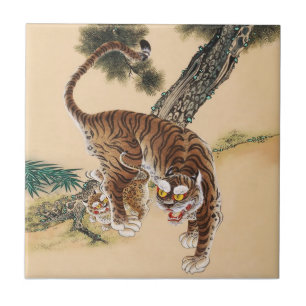 Minhwa Koreanischer hässlicher Tiger Fliese