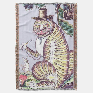 Minhwa Tiger mit Kaninchen und Pipe Decke